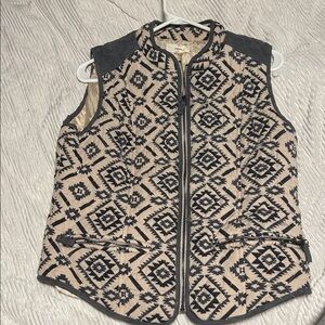 Entro Black and Tan Patterned Vest